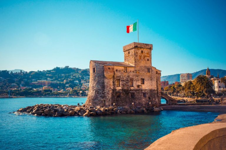 Medieval Castle in Rapallo on the Ligurian Coast