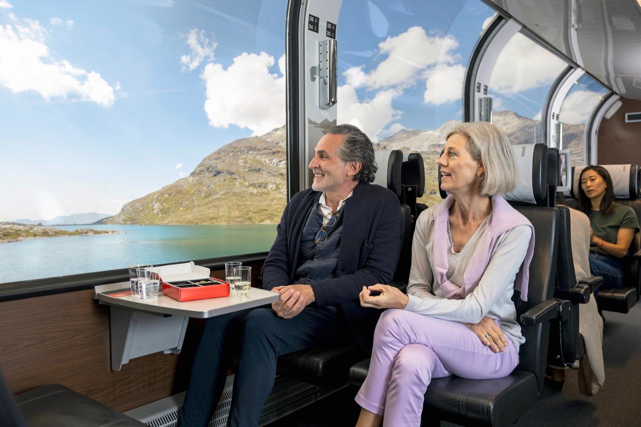 First class seat on Bernina Express