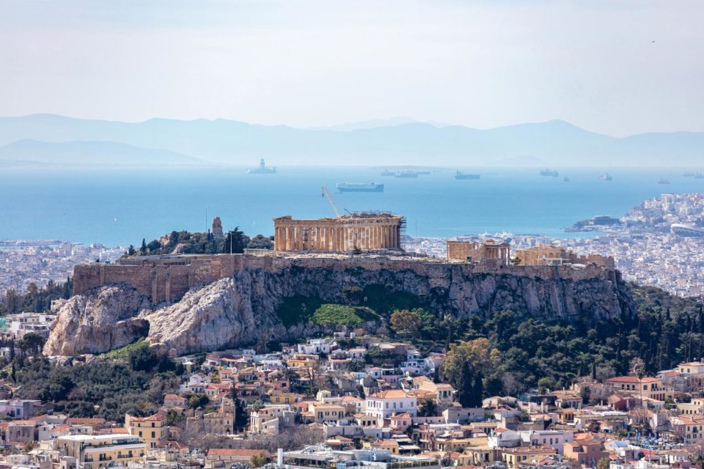 View of Athens, Acropolis and Parthenon temple