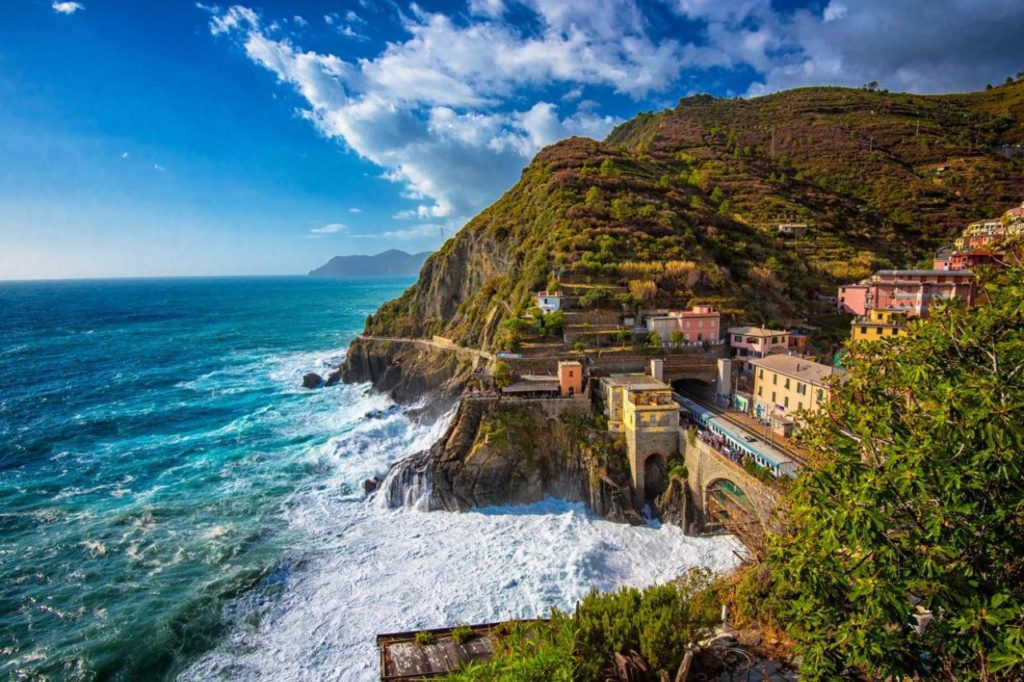 Coastal train in Italy