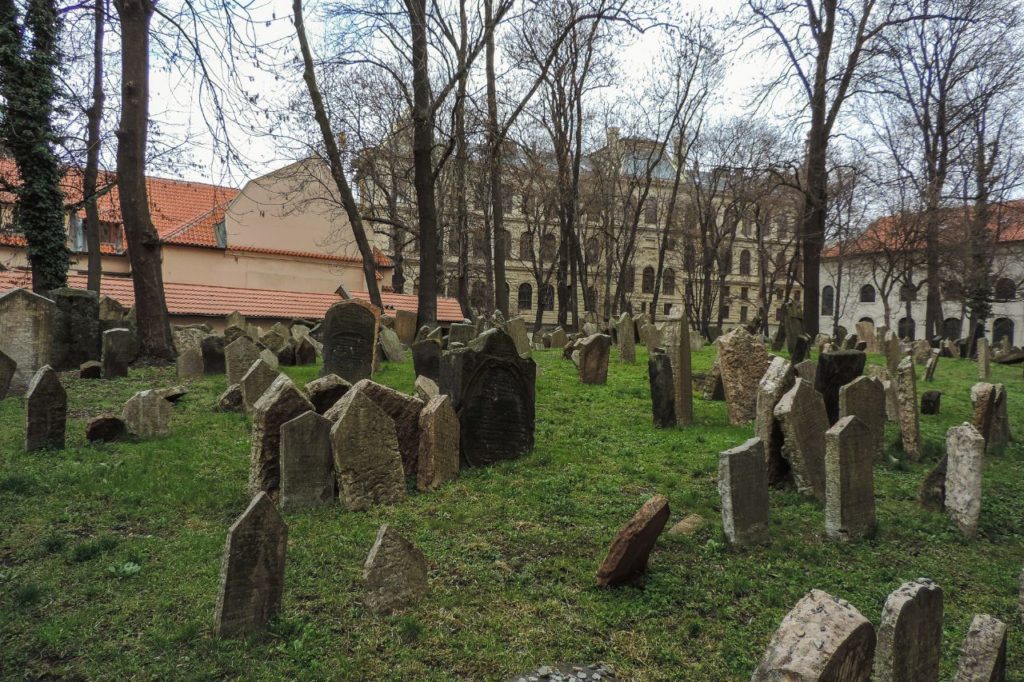 Tombstones in the old Jewish cemetery, Prague